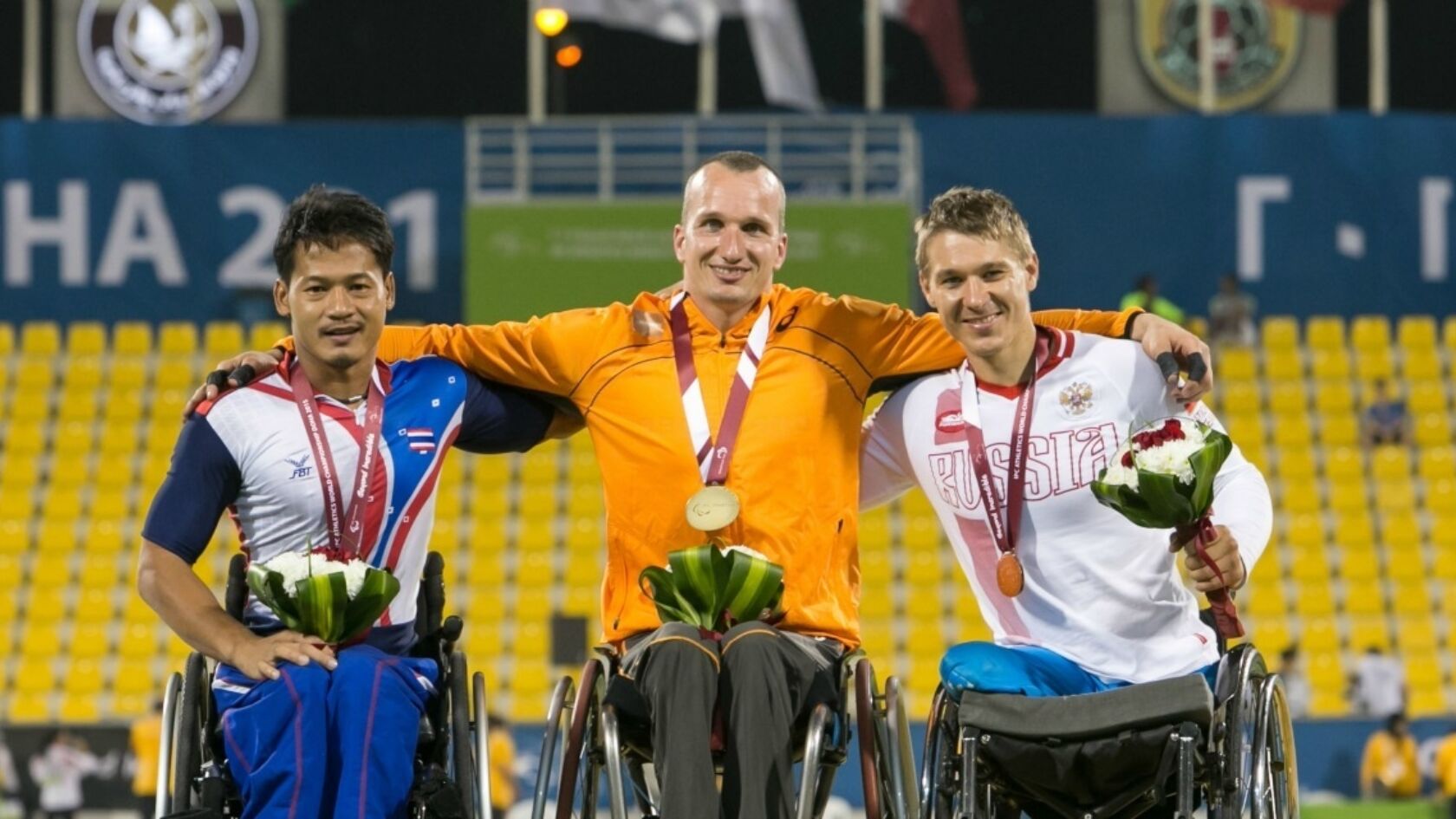 Goud, zilver en brons op eerste dag WK in Doha