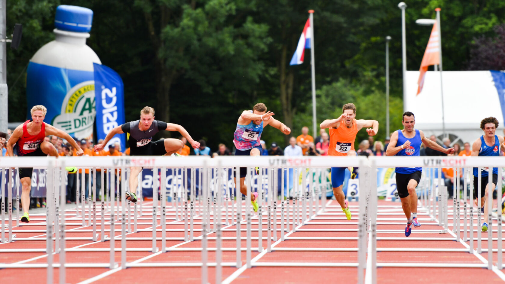 ASICS NK Atletiek: halve finales 110m horden mannen vervallen