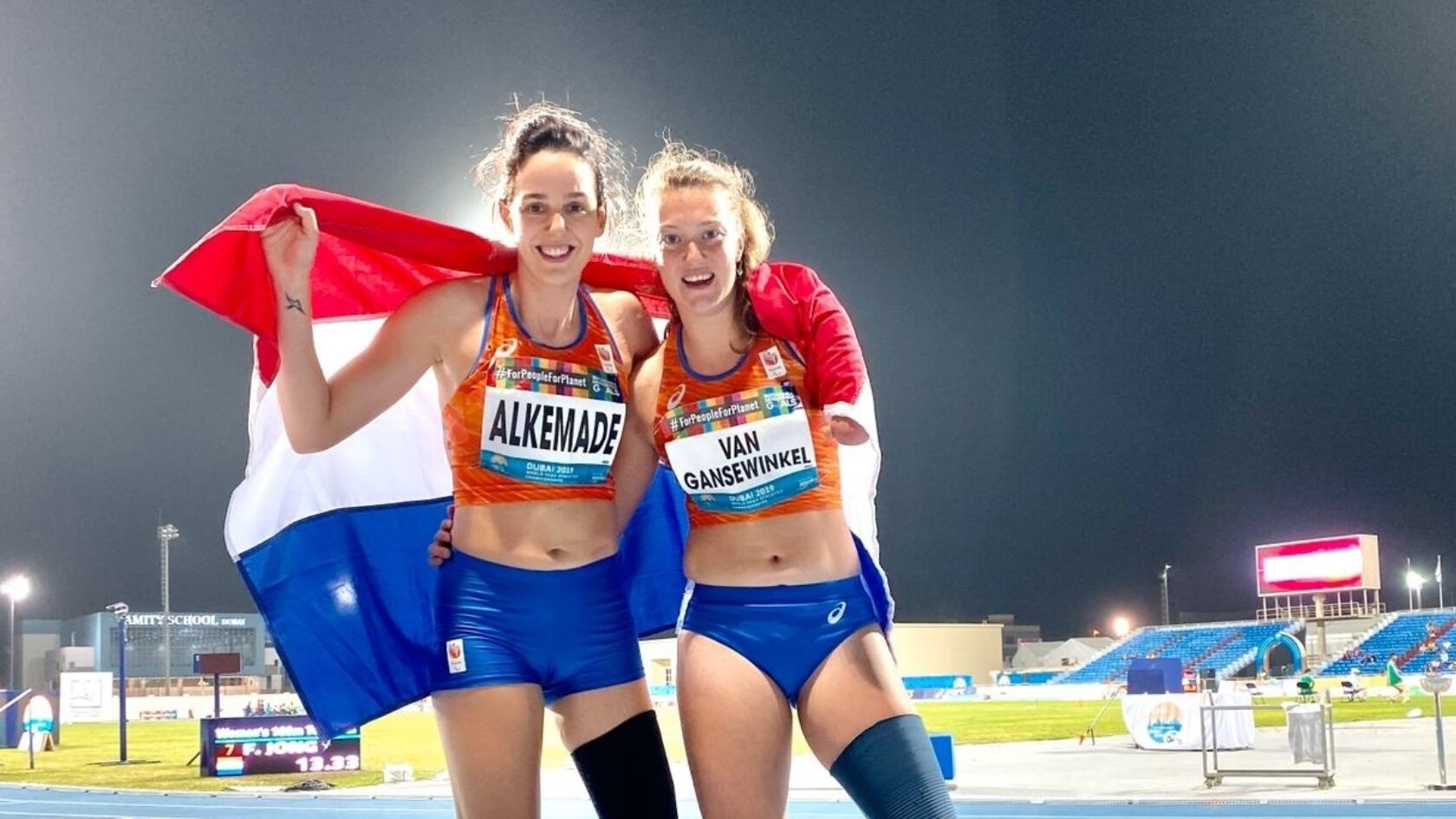 WK Dubai - dag 6: Double Dutch op de 100m, Schouten 6e